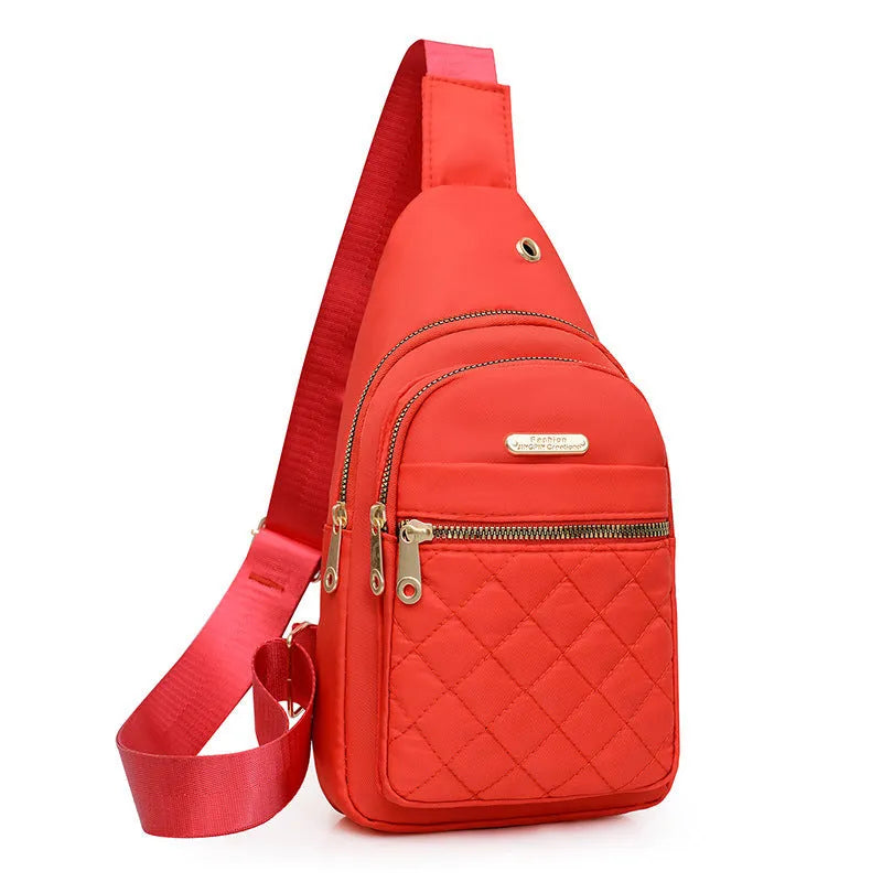 Oxford cloth crossbody sports chest bag in multiple colour options with breathable design