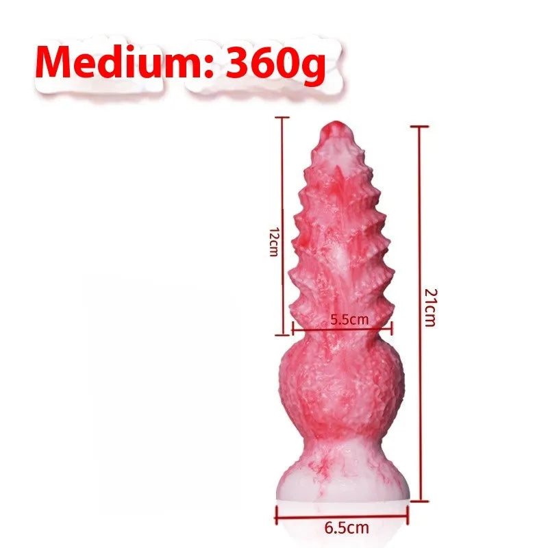 Pink shaped penis women's masturbation device made from platinum silicone with Berserker S and M size options