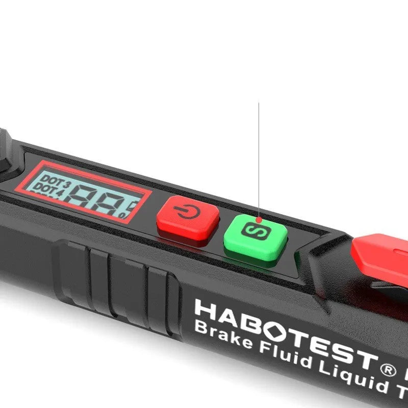 Digital display brake fluid tester pen with LED moisture indicator and batteries