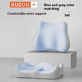 A solid-colour memory foam waist rest seat cushion for office chair back support.