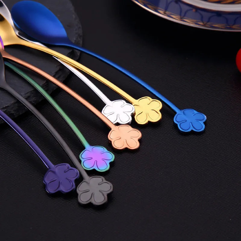 304 stainless steel gold plated dessert spoon with mirror polish in multiple colours