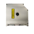 Silver SATA optical drive for MacBook Pro 13-inch laptops measuring 128x128x9.5mm