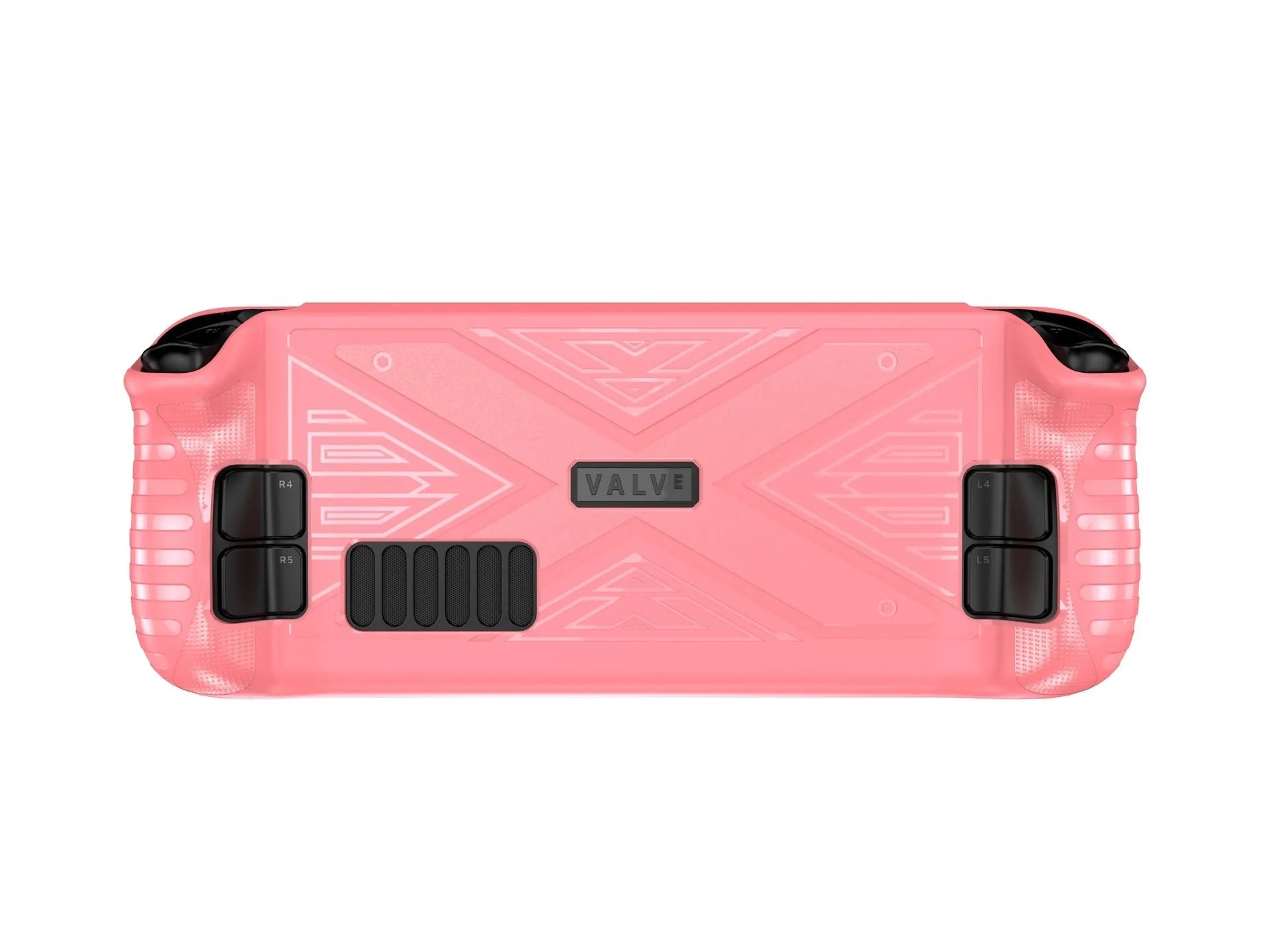 Steam Deck protective silicone case in red, blue, and black colours showing flexible TPU material