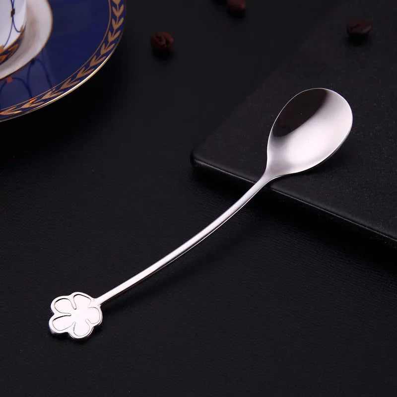 304 stainless steel gold plated dessert spoon with mirror polish in multiple colours
