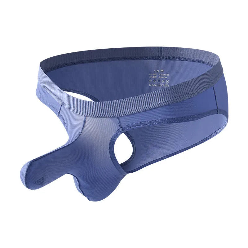 Men's low waist ice silk briefs in multiple colours showing brief styling and fabric detail