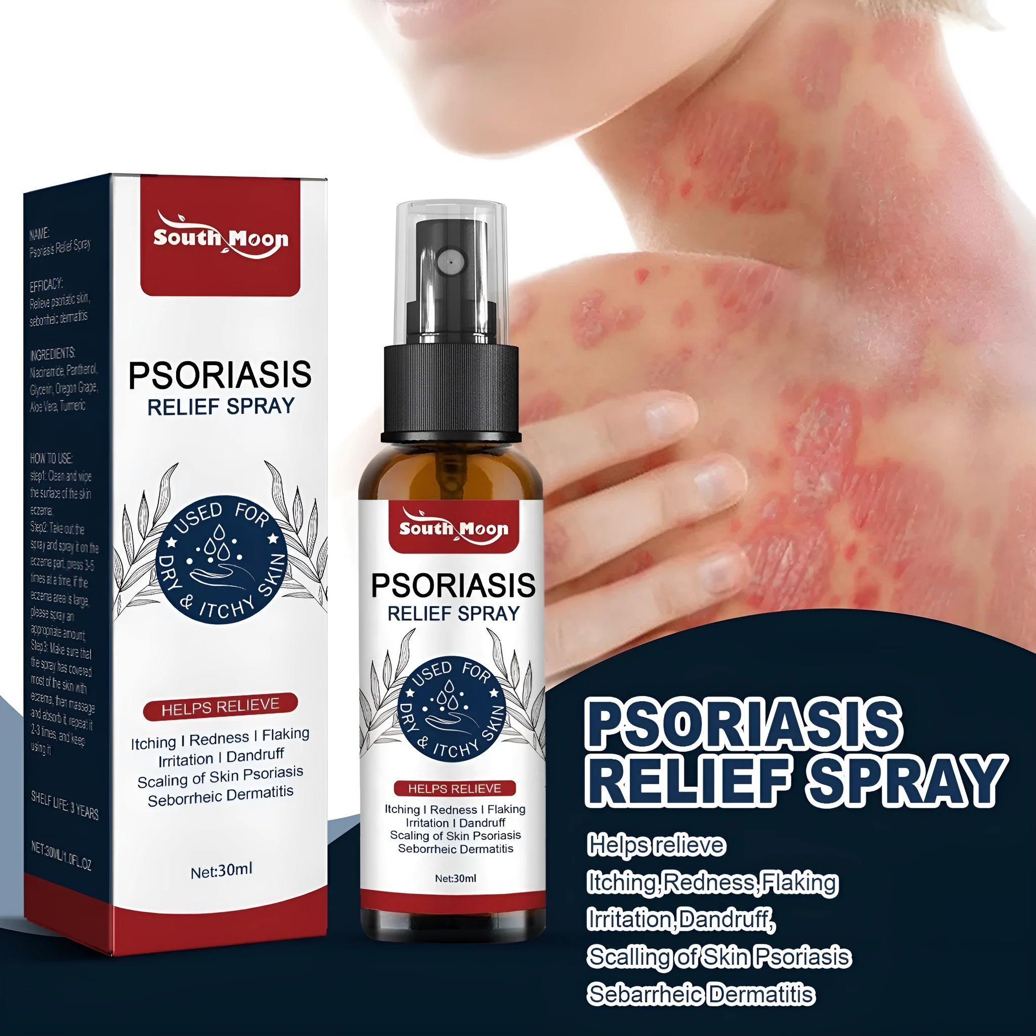 30ml body care nursing spray bottle for sensitive skin relief with glycerin and aloe vera