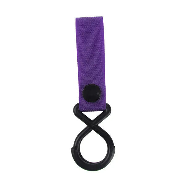 Nylon Velcro luggage hook in multiple colours on white background with OPP packaging