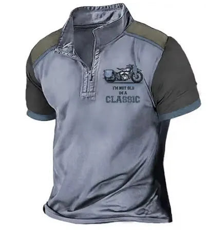 3D printed golf polo shirt in bird eye cloth polyester with loose fit pullover styling