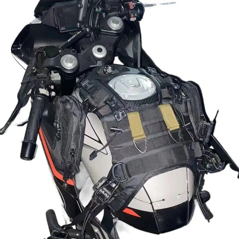 Black nylon universal vest fuel tank bag mount base for motorcycle with multiple specification options