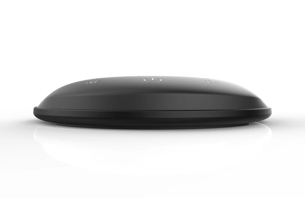 Black USB condenser desktop microphone for conference calls and computer recording