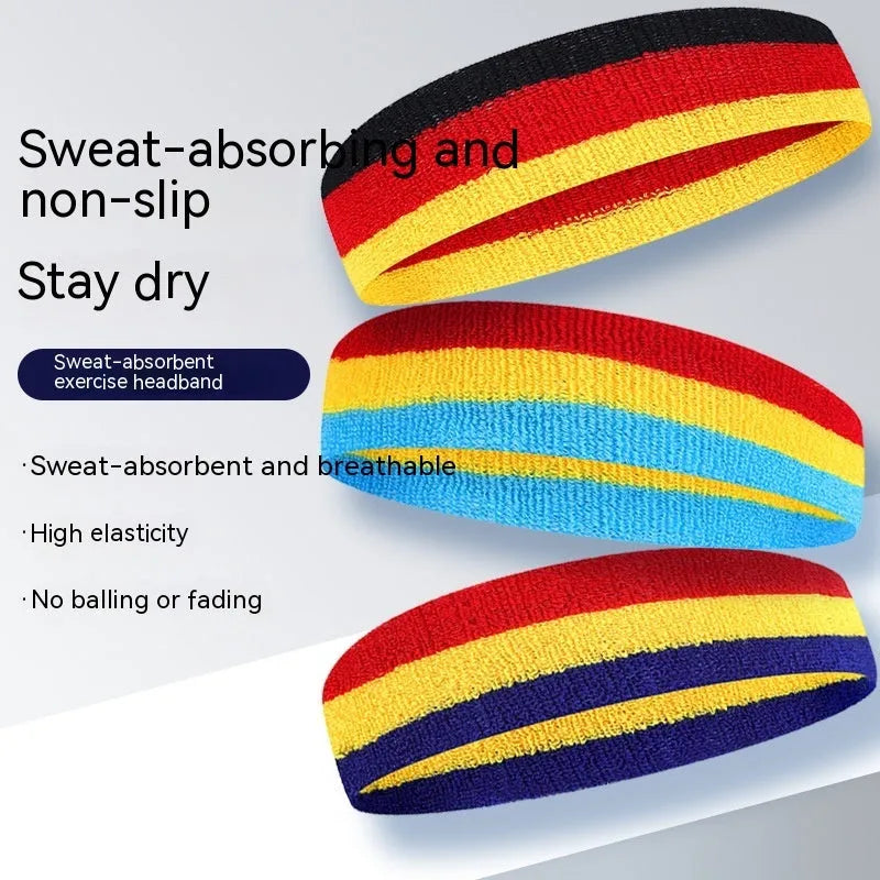 Adult sports headband in multiple colour combinations for running, basketball, and cycling activities