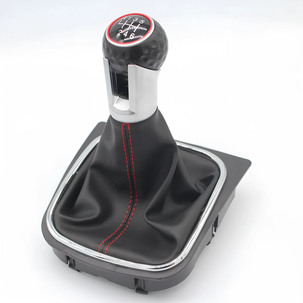 Leather gear lever handball replacement part for Volkswagen Golf 5, 6, and 7 manual transmission.