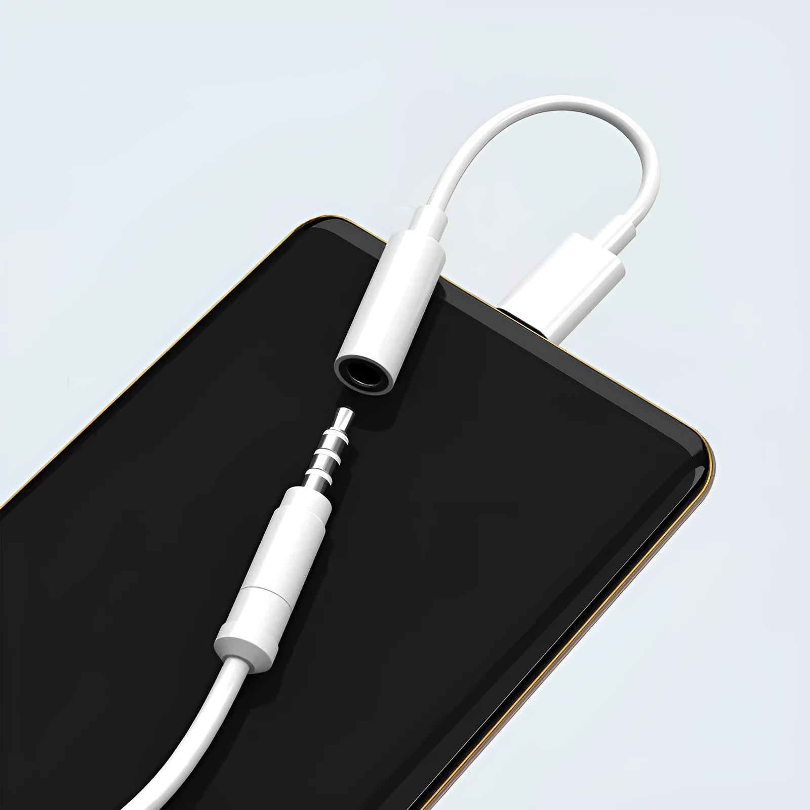 White Type-C digital audio adapter cable with bare wire interface for Samsung Huawei Xiaomi iPhone