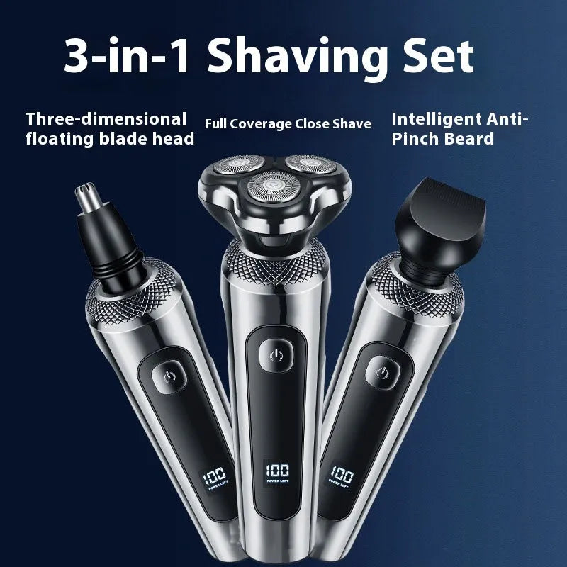 Digital USB rechargeable beard scraper shaver with LED display and washable design
