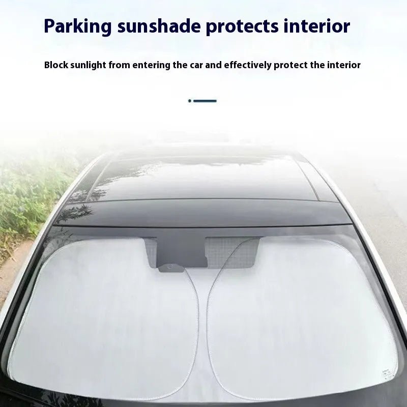 Titanium silver aluminium foil car sunshade for windscreen heat and UV protection