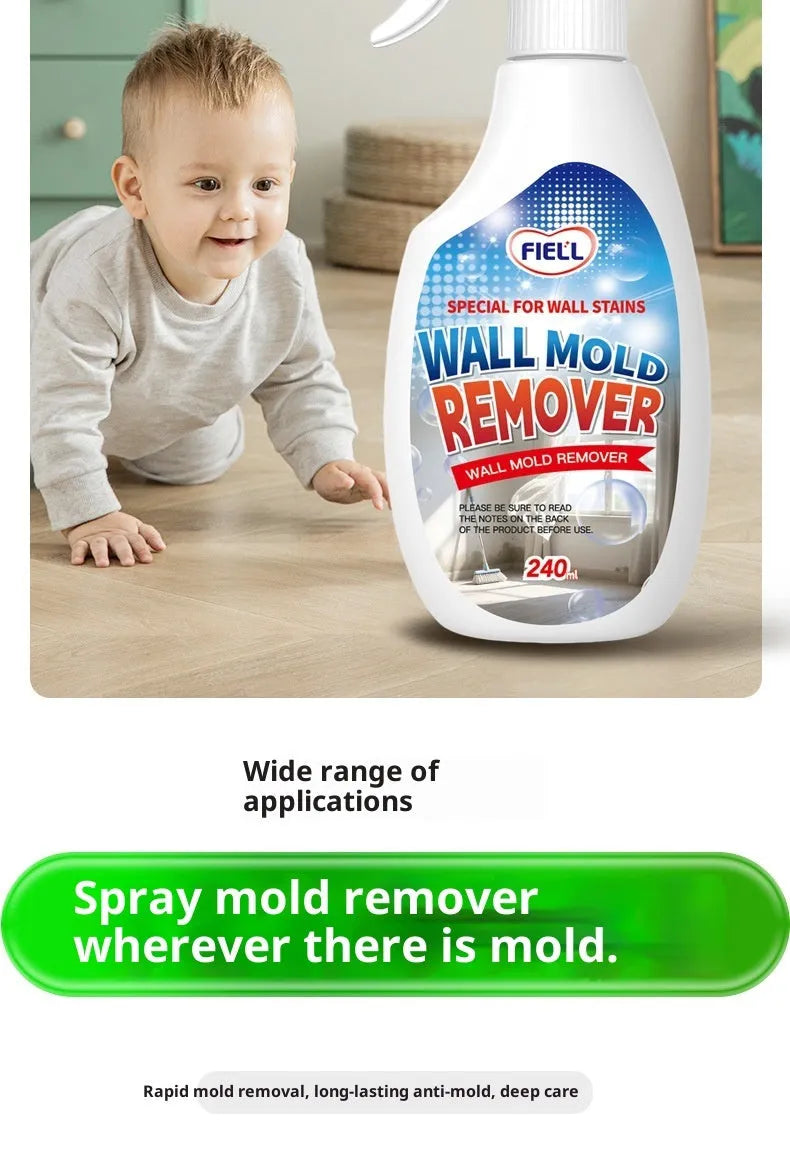 Wall odor canceller spray 240ml with nozzle on painted white wall