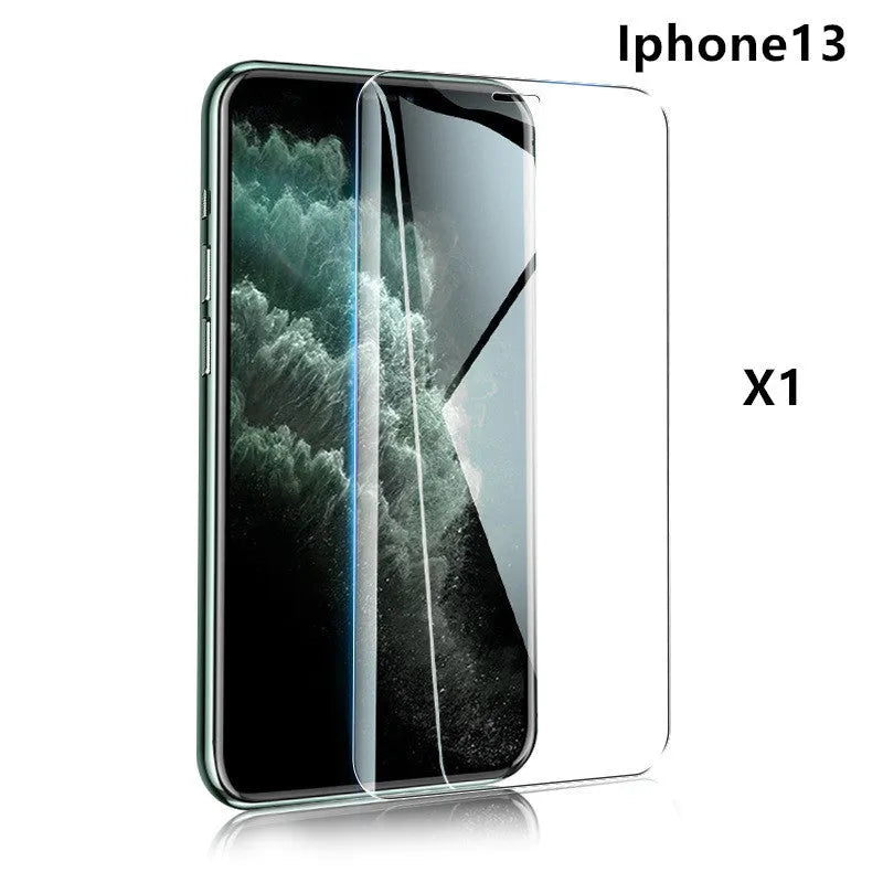 Tempered glass screen protector with 9H hardness and oleophobic coating for smartphones.
