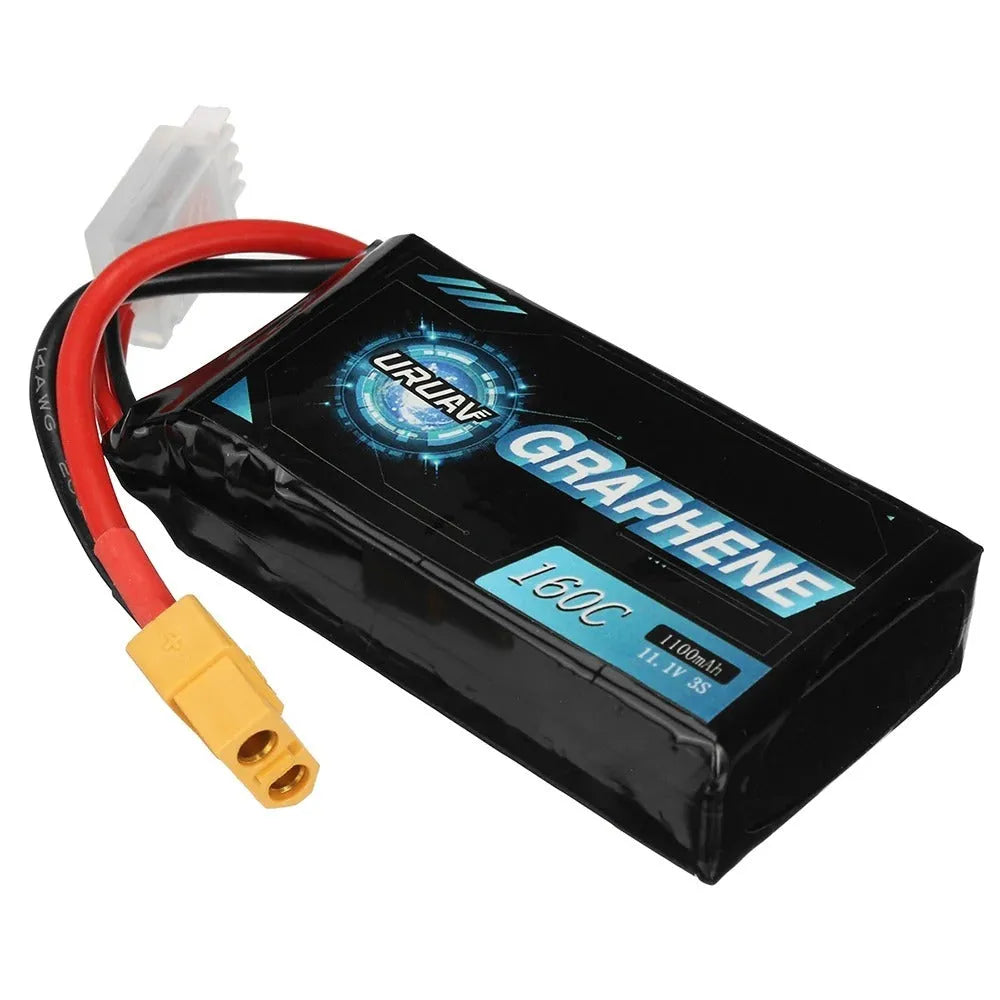 7.4V 1200mAh lithium polymer RC battery with dimensions 15mm by 36mm by 70mm