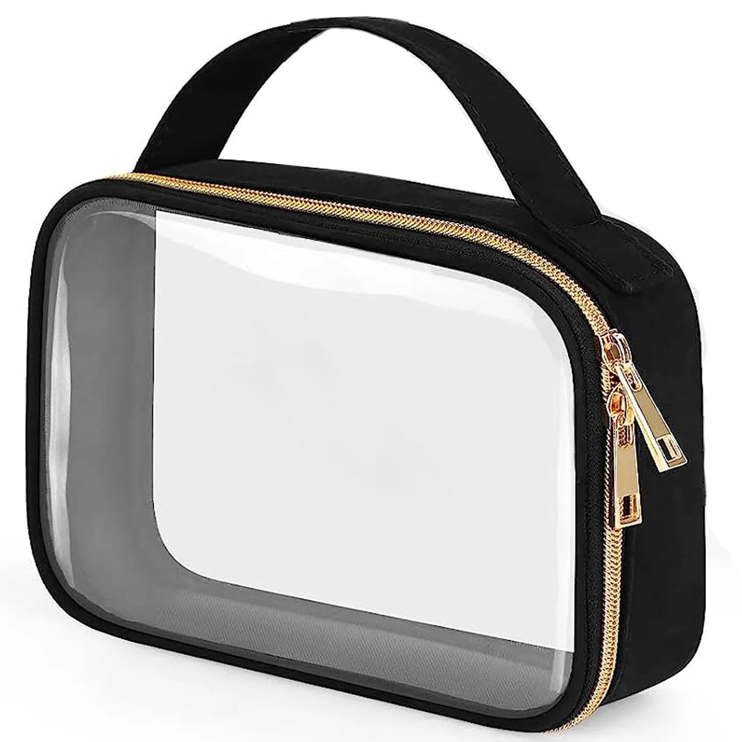 Transparent PVC lipstick storage wash bag with chain handle in multiple colour options
