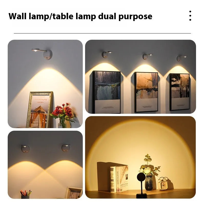 Modern geometric rechargeable wall lamp with remote control on indoor wall