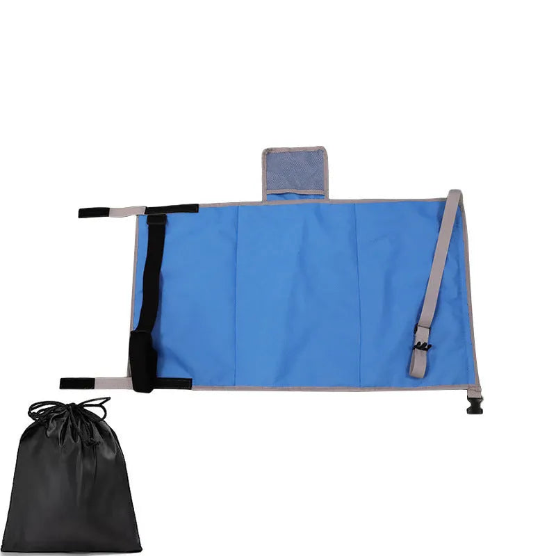Portable children's aircraft pedal seat extender in nylon with bundle pocket