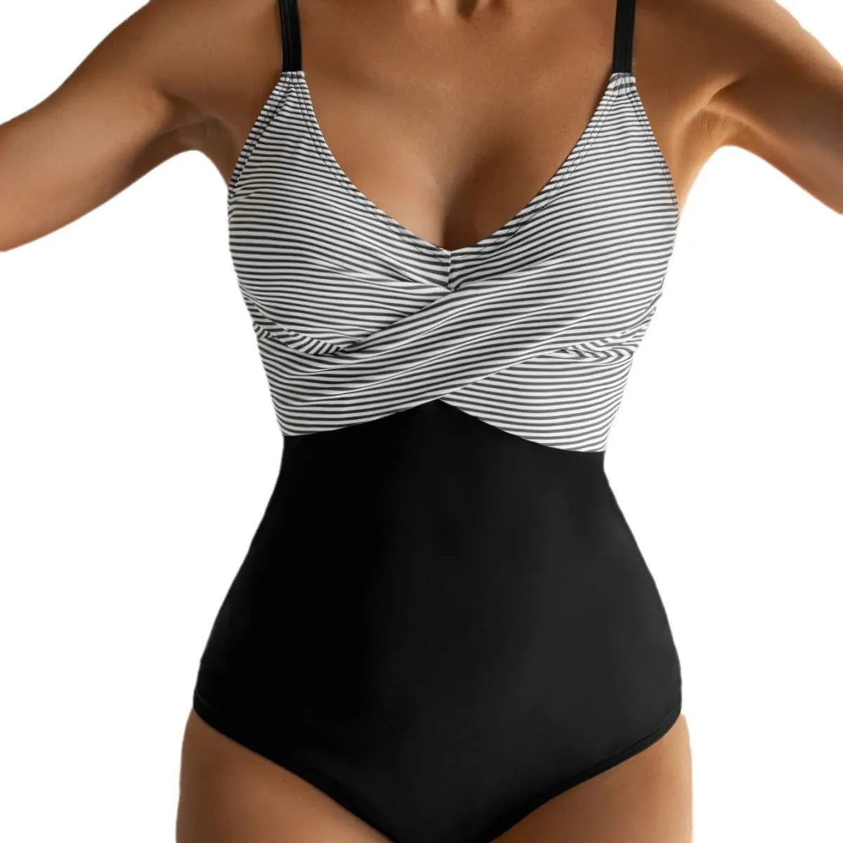 Women's printed bikini swimsuit with lace-up backless design in leopard print pattern