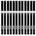 12 white and black retractable eyeliner pencils with a sharpener for waterproof makeup application.