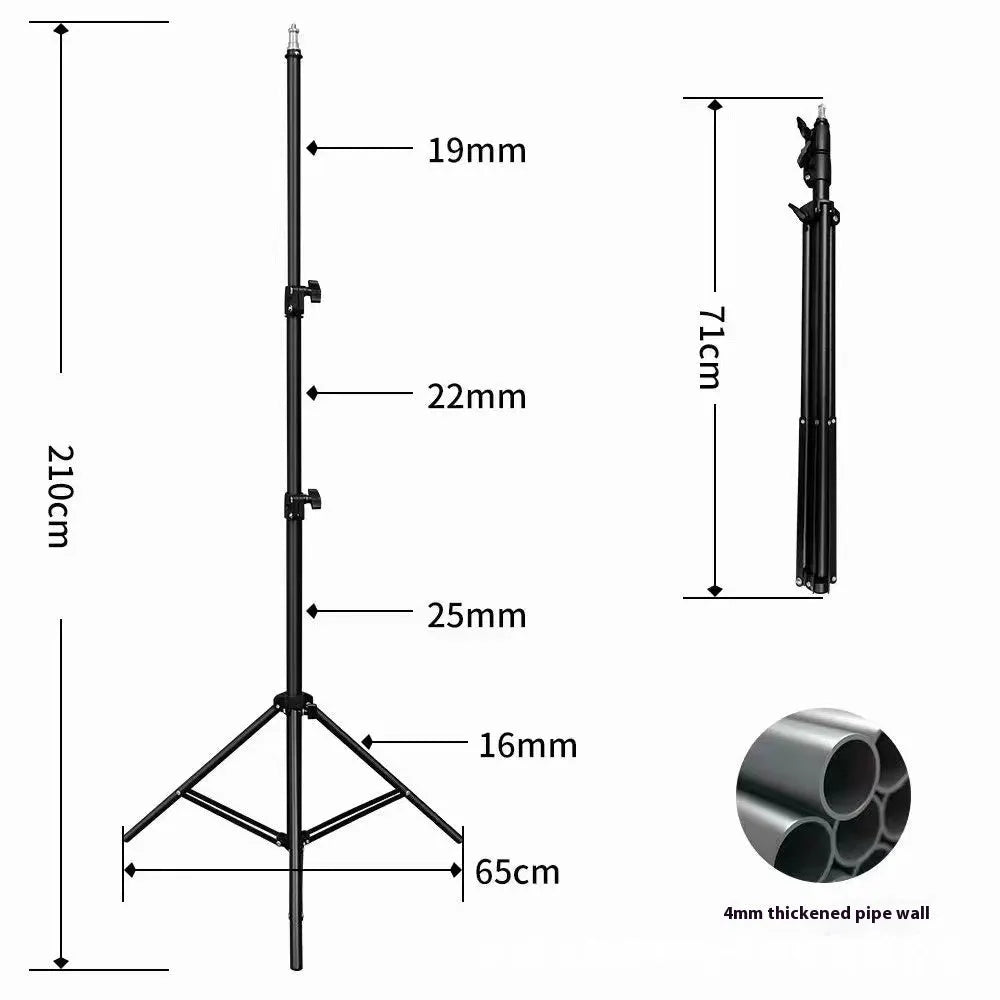 Photography tripod light stand with frosted finish and mobile phone holder