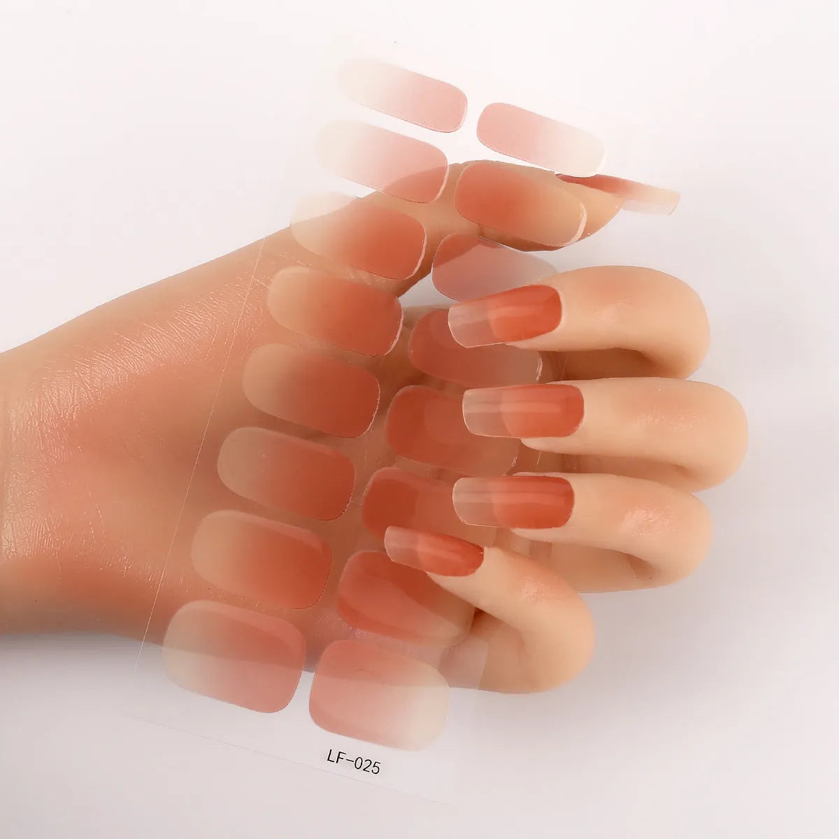 Full nail art sticker sheet showing 16 different solid colour designs including European simple nails and floral patterns
