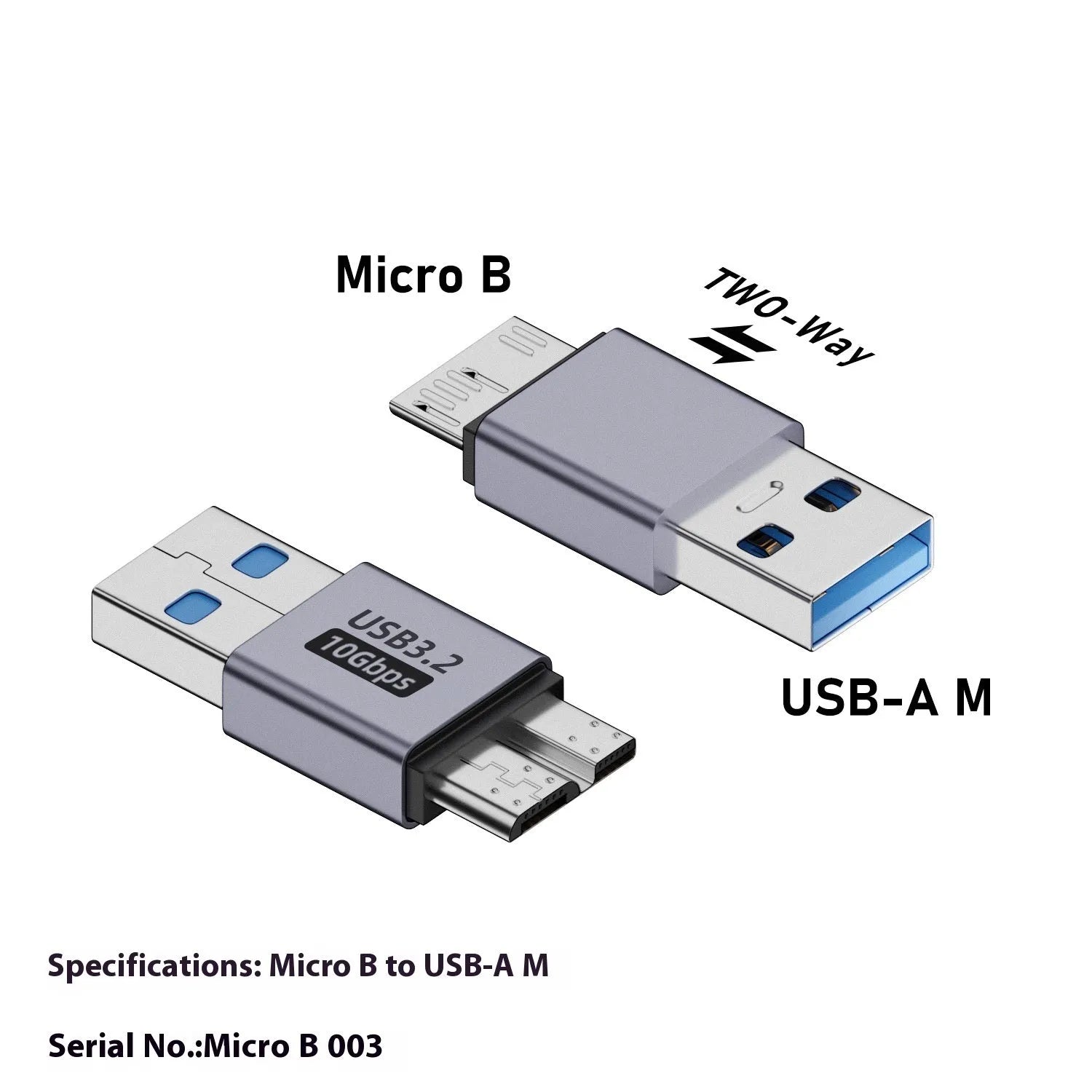 Micro B adapter converter showing USB and Type-C to Micro B interface options for charging and data transfer.