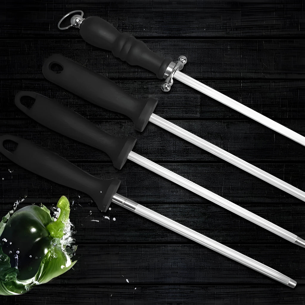 Household multifunctional high carbon steel kitchen sharpening steel with eight style options for knife maintenance