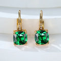 Square geometric ear clip with colourful moissanite inlays in gold electroplated finish