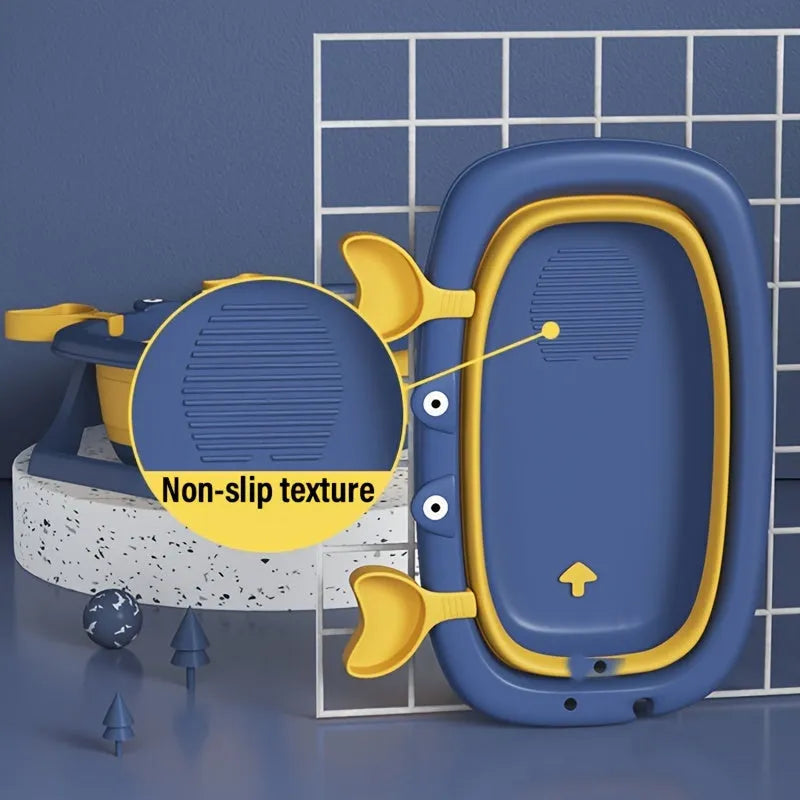 Blue foldable portable pet tub for small dogs and cats under 20 pounds.