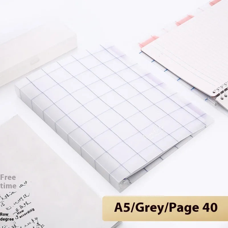 Refillable loose spiral notebook with PP cover in pastel cookie design, A5 and B5 size options shown