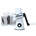 Blue vegetable chopper kitchen gadget with suction cup base and round slicer