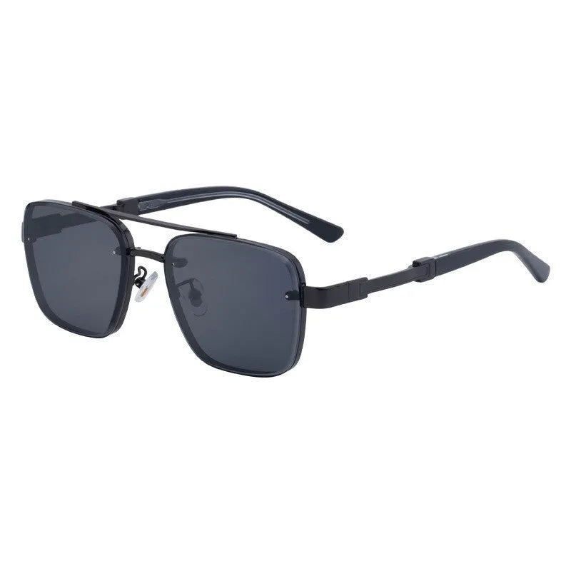 Men's vintage sunglasses with UV400 lenses in gold gradient blue colour on a PC frame.
