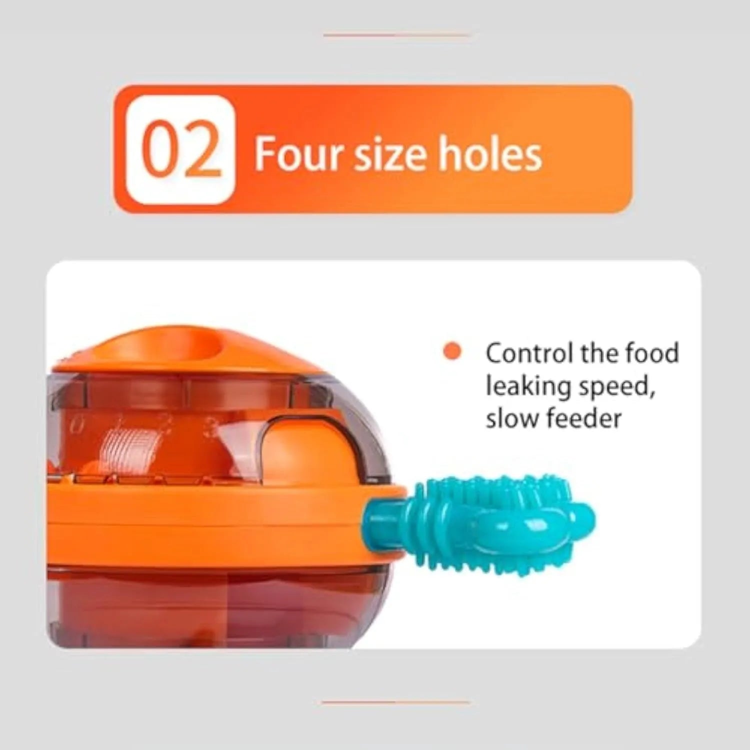 Blue interactive slow feeder toy with rubber bones for small and medium puppy mental stimulation