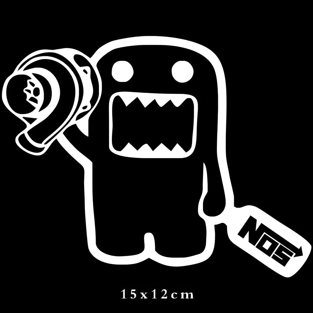 Creative cartoon cute funny automobile sticker PVC material 15x12cm black and white options