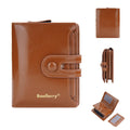 Women's PU leather card holder wallet shown in multiple colour options.