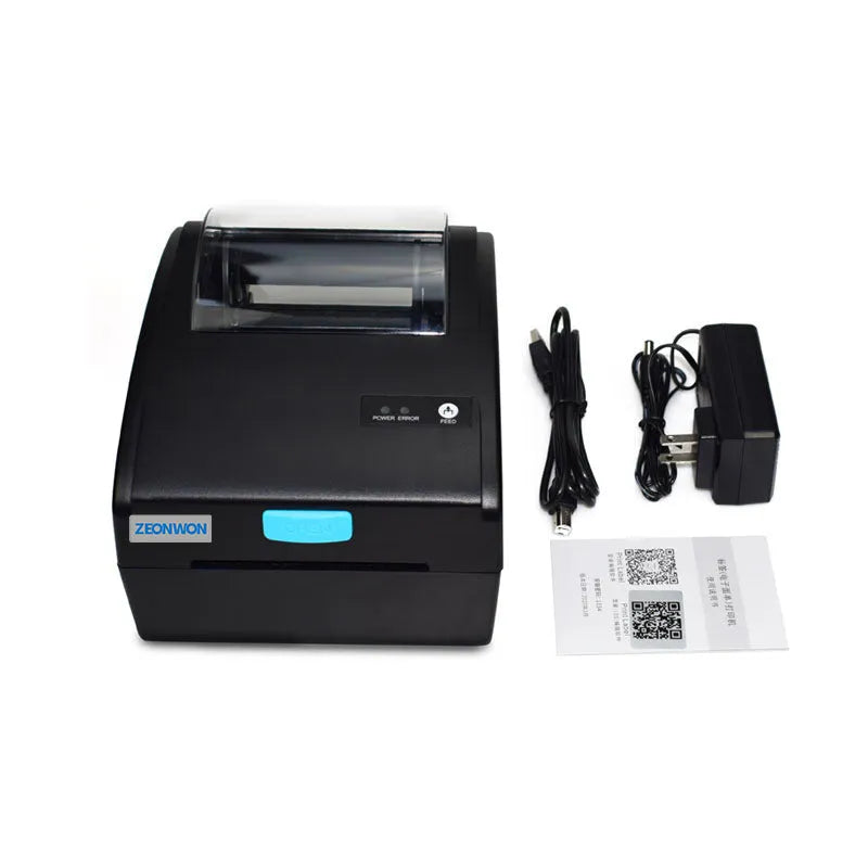 White Bluetooth thermal label printer with compact dimensions for shipping labels