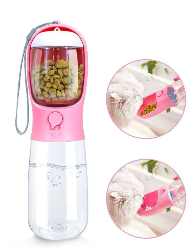 Portable cat dog outdoor brigade kettle water cup 550ml plastic dual-purpose pet bowl