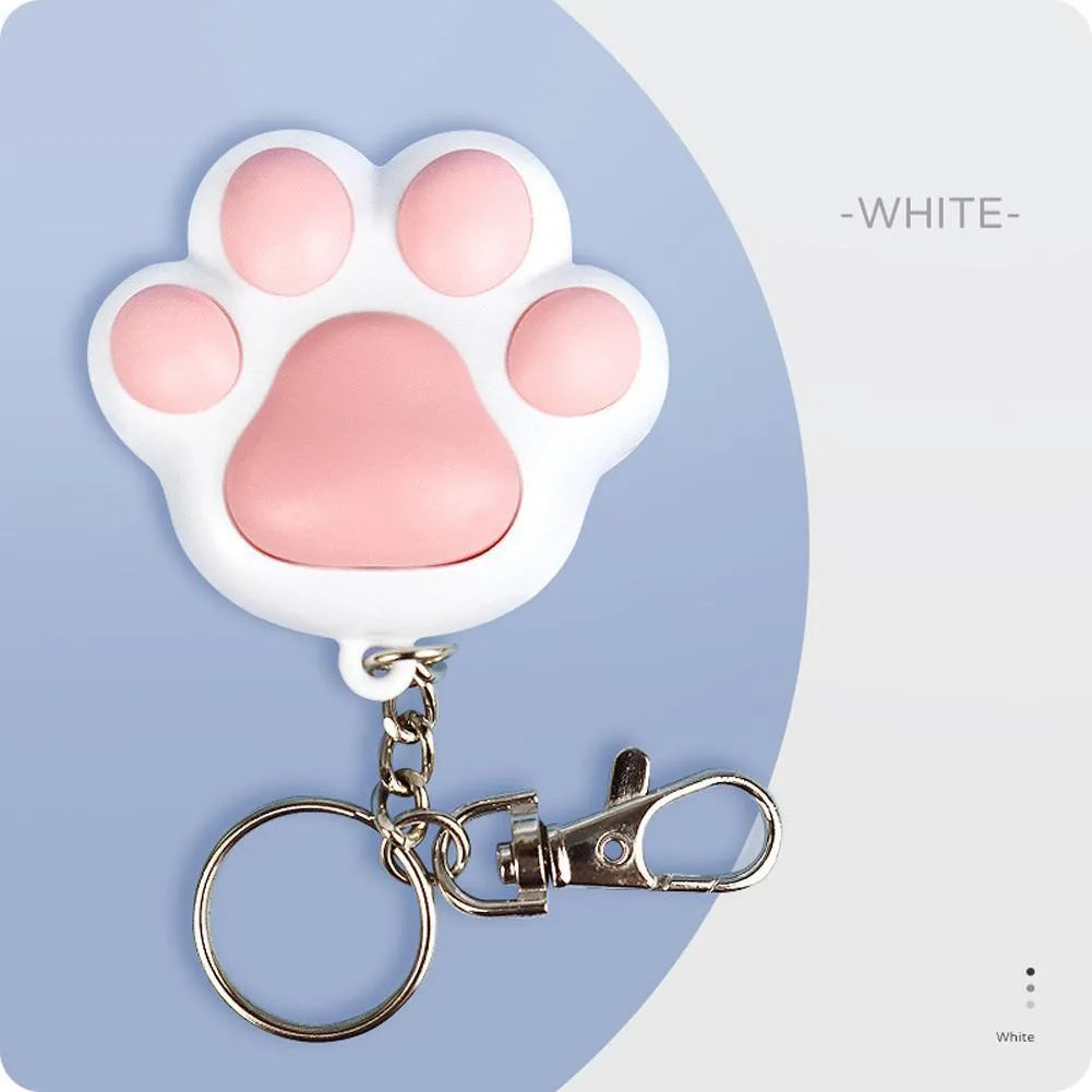 Pink and black USB-rechargeable infrared laser cat teaser toy with keychain loop.