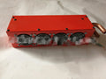 Metal car heater unit with four small copper pipe connectors for 12V/24V vehicle installation.