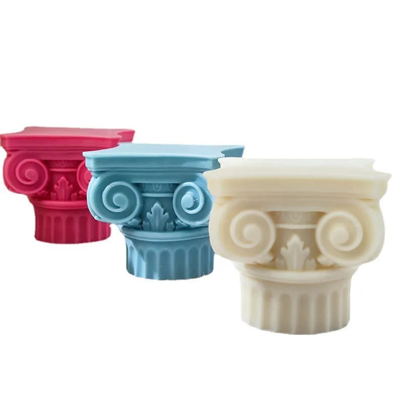 Roman pillar silicone craft mould with irregular modern minimalist column design