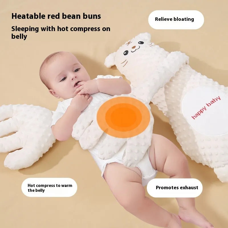Infant plush pillow with remote control, cartoon animal design, for baby sleep and soothing