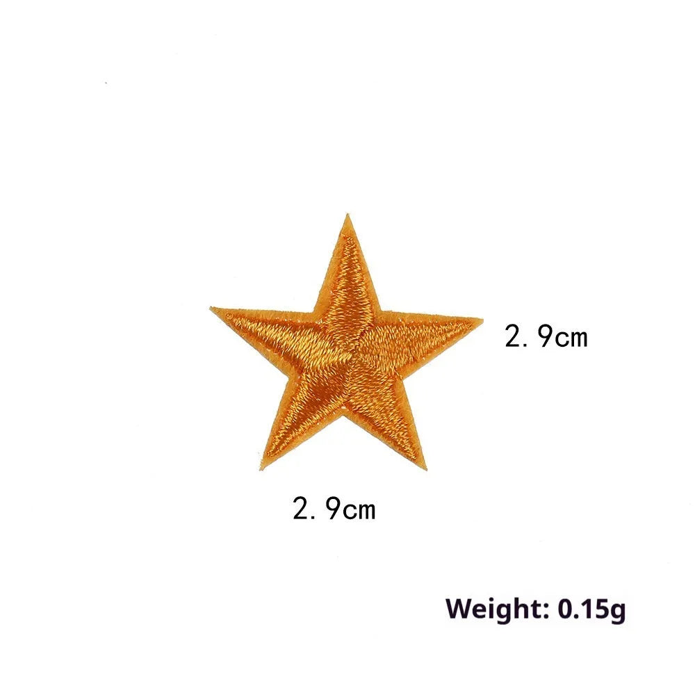 Colourful five-pointed star cloth embroidery stickers for DIY clothing decoration and craft projects