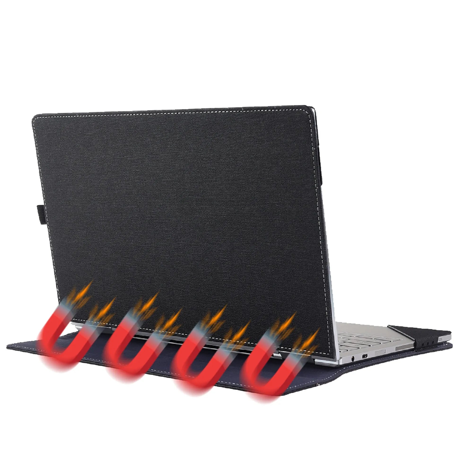 Black imitation leather protective sleeve case for Microsoft Laptop6 laptop