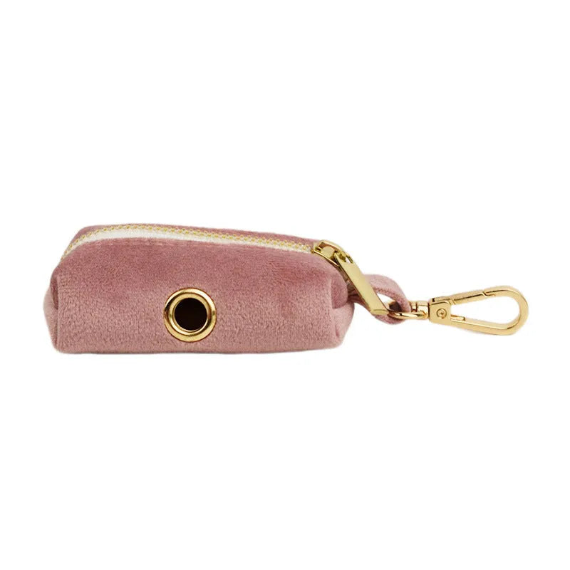 Light purple pink velvet dog collar and accessories set showing multiple pieces including collar, leash, bow tie, and vest