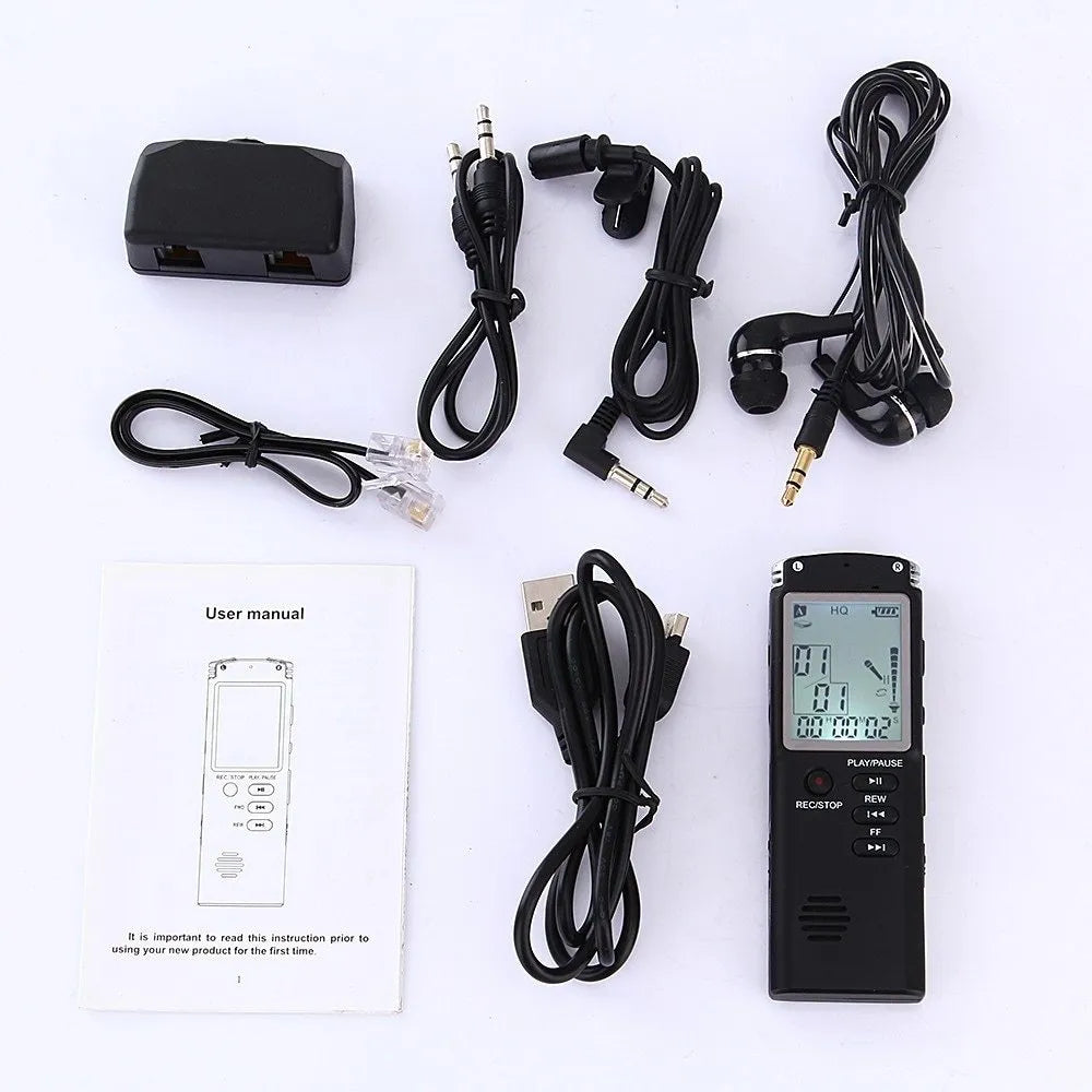 USB professional voice recorder with external microphone port for telephone and ambient recording
