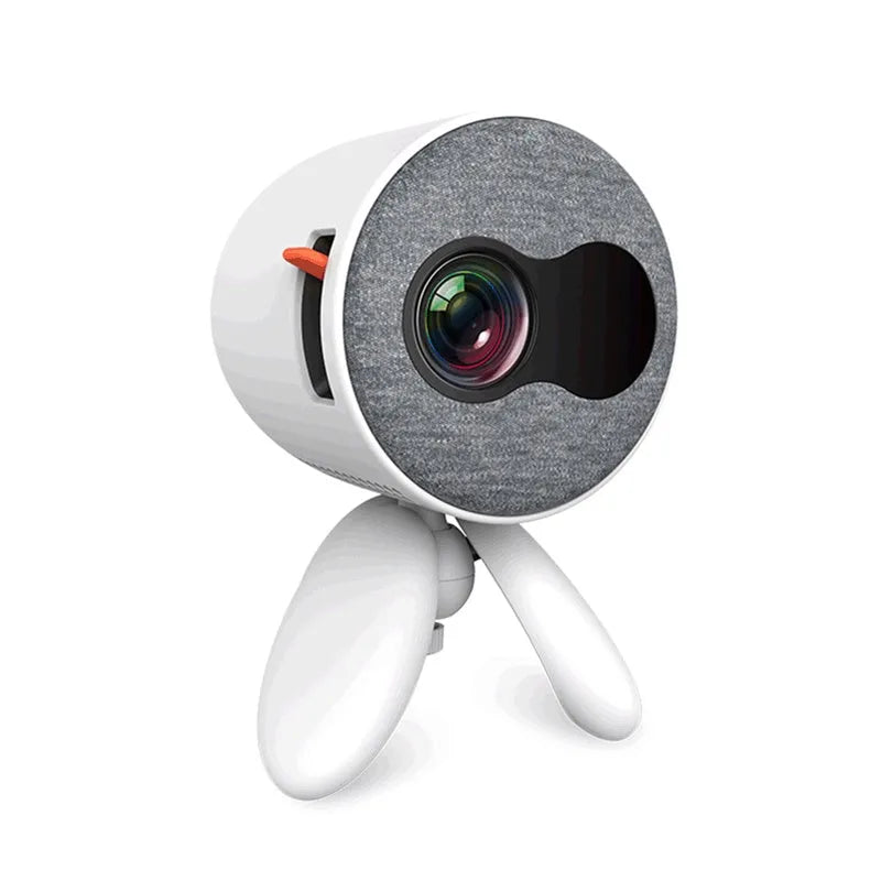 YG220 1080P LED projector in yellow or white colour with front projection and compact 0.7kg design